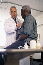 Doctor examining patient