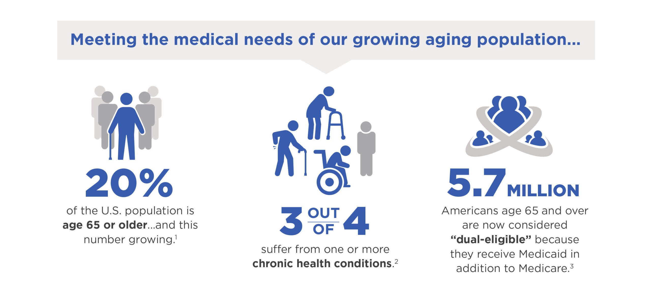 Graphic depicting meeting the needs of a growing aging population
