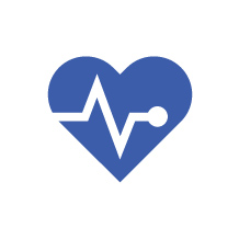 Icon showing heart beat inside of large heart