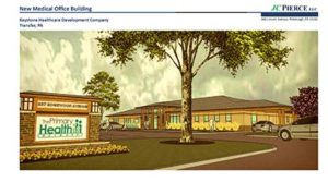 Architect's rendering of the outside of the new Primary Health Network building