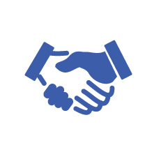 Icon showing shaking hands