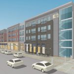 Artist rendering of exterior of Diamond Place Affordable Housing project
