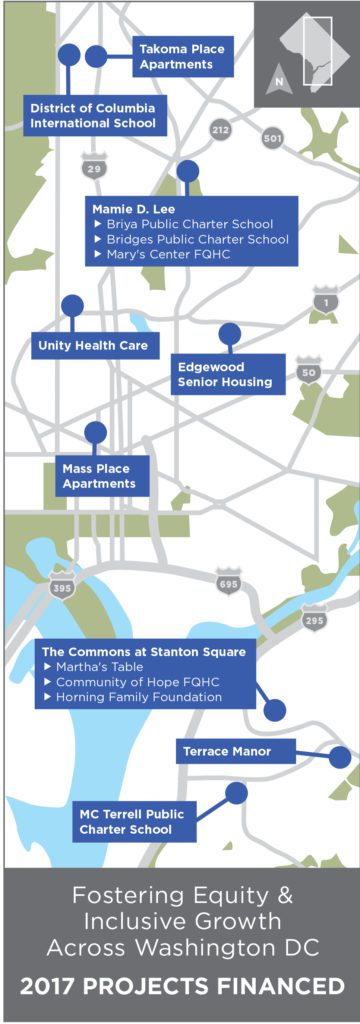 Map of Capital Impact Washington, D.C. investments.