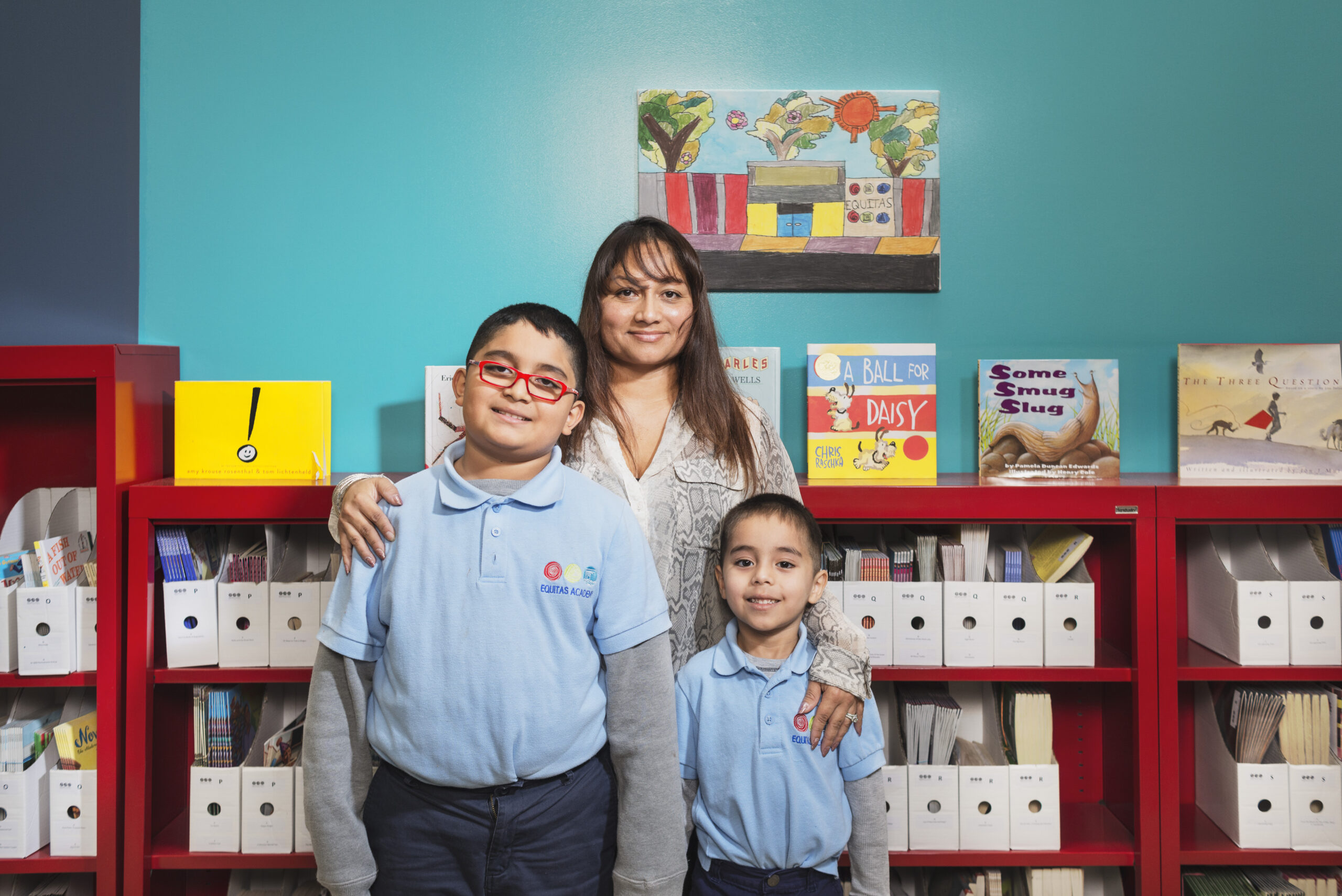 Students with their mother