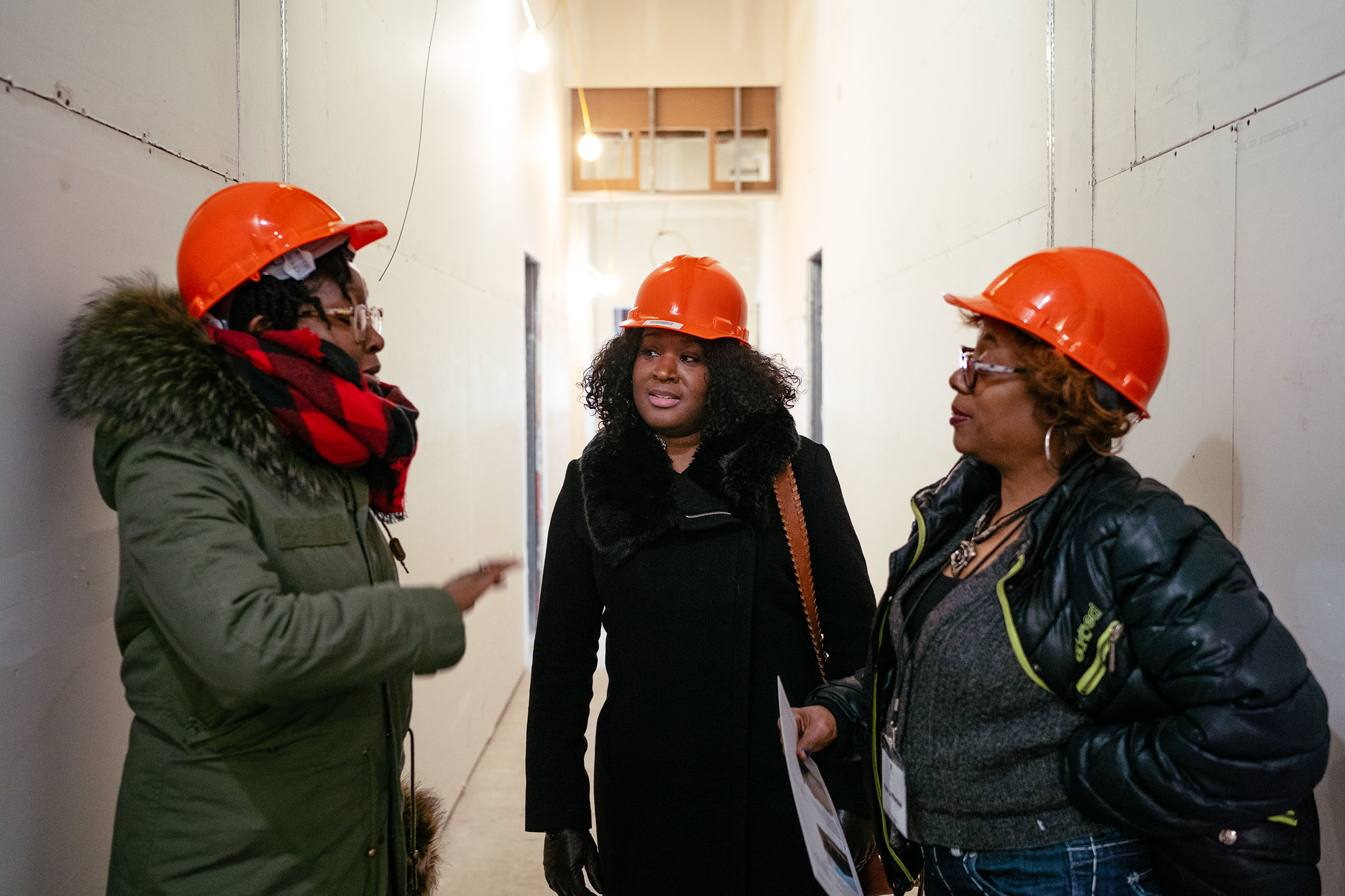 Three Black female real estate developers discuss a project