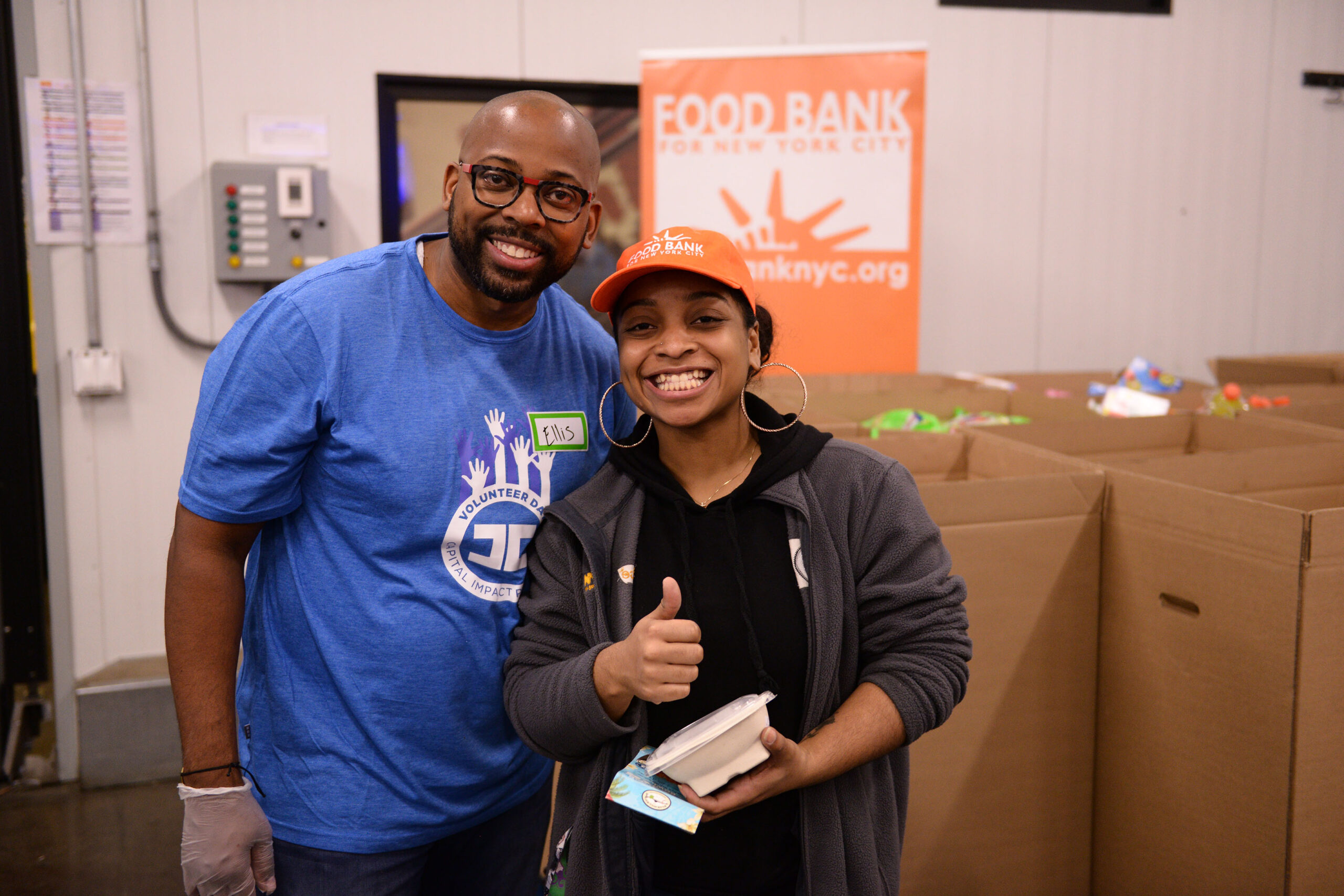 Capital Impact President & CEO Ellis Carr volunteering at the Food Bank of New York