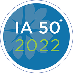 Logo for ImpactAssets 50 list for 2022