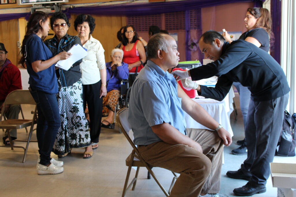 Community members at health day