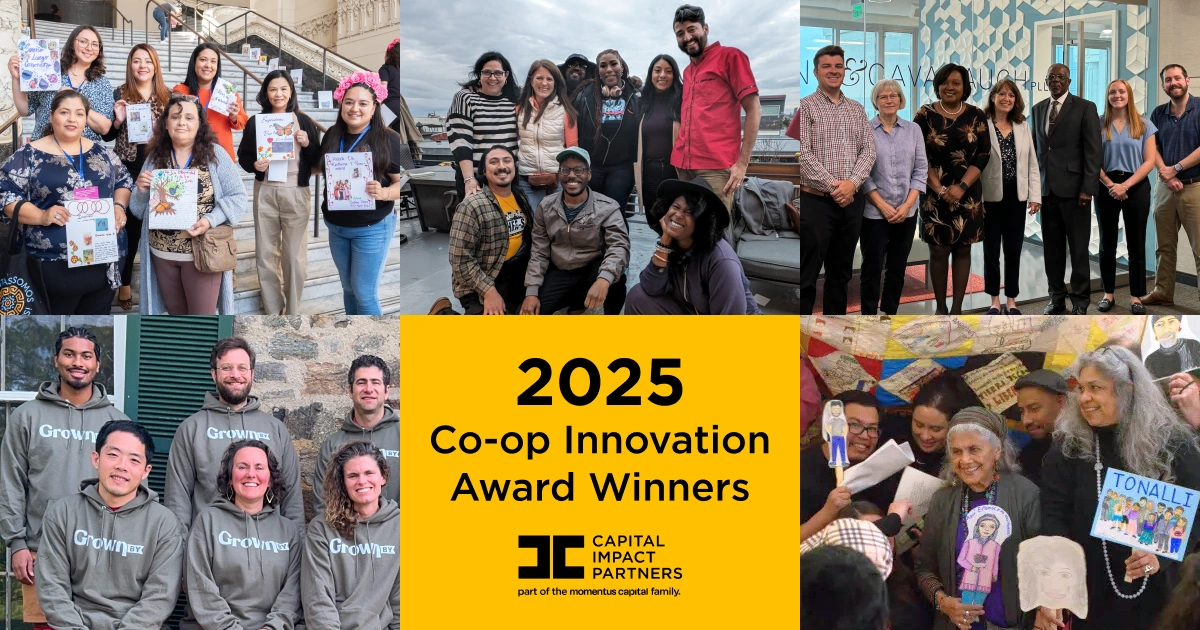 Photo collage of Capital Impact Partners' five 2025 Co-op Innovation Award winners