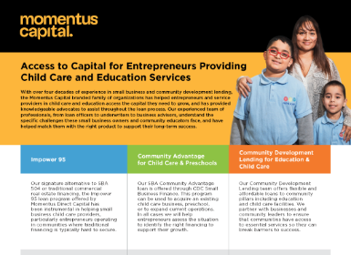 Download "Momentus Capital Education & Childcare Overview" (PDF)